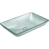 Umywalki - Mexen Megan szklana umywalka nablatowa 56 x 36 cm, srebrna - 24135611 - miniaturka - grafika 1