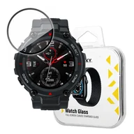 Akcesoria do smartwatchy - Wozinsky Watch Glass hybrydowe szkło do Xiaomi Amazfit T-Rex czarny - miniaturka - grafika 1