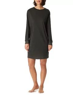 Schiesser Damska koszula nocna z długim rękawem bawełna modal z kieszeniami Bigshirt-Nightwear koszula nocna, antracyt, 42, Anthrazit, 42 - Piżamy damskie - miniaturka - grafika 1