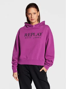 Replay Bluza W3711C.000.23358P Fioletowy Regular Fit - Bluzy damskie - miniaturka - grafika 1