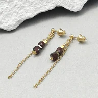 Kolczyki - Złote kolczyki z granatami - miniaturka - grafika 1