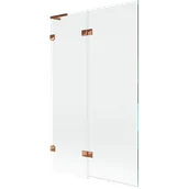 Parawany nawannowe - Mexen Lunar L parawan nawannowy 2-skrzydłowy lewy 110 x 150 cm, transparent, różowe złoto - 897L-110-100-60-00-L - miniaturka - grafika 1