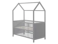 Łóżeczka i kojce - Roba Łóżko domek 70x140 z regulacją wysokości Taupe 70x140 - miniaturka - grafika 1