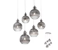 Lampy sufitowe - Redo 01-2069 - Żyrandol na lince PLUMEN 6xE14/42W/230V szary - miniaturka - grafika 1