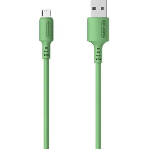 Kabel USB - micro USB 3A Quick Charger 1,2m POWERLINE SMS-BP06 MACARON Somostel zielony