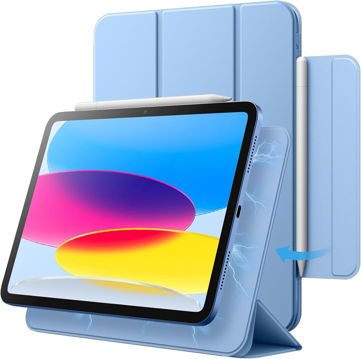 JETech Magnetic Etui dla iPad (A16) 11./10. Generacja (2025/2022), Mocowanie Magnetic, Smukły Slim Case Automatycznego Budzenia/Snu (Niebieski)