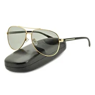 Okulary korekcyjne, oprawki, szkła - Okulary przeciwsłoneczne pilotki Polaryzacja + Fotochrom POL-FP-2020 - miniaturka - grafika 1