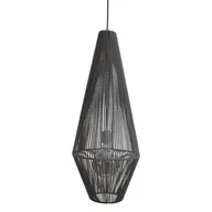 Lampy sufitowe - Zwisająca lampa Hagata 5126 Shilo boho do sypialni bawełniana szary - miniaturka - grafika 1