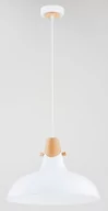 Lampy sufitowe - Solo lampa wisząca 1xE27 biała/drewno 61270 - miniaturka - grafika 1