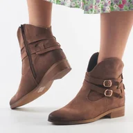 Botki damskie - Beżowe zamszowe botki damskie Vinceza 10616 - miniaturka - grafika 1