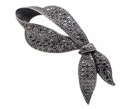 Broszki - NOWA PRZYPINKA BROCHA BROSZKA WISIOREK - KOKARDA, WSTĄŻKA KOKARDKA W CEKINY - miniaturka - grafika 1