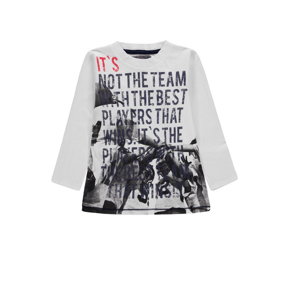 Kanz, Bluzka chłopięca z długim rękawem, biała, rozmiar 128