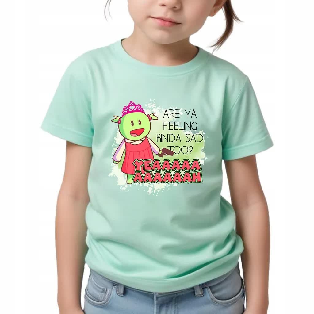 KOSZULKA MIĘTOWA Dziecięca Dla Fana Nanalan FEELING KINDA SAD Wzory 146