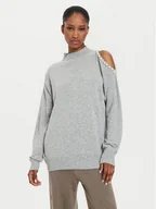 Swetry damskie - Kontatto Sweter 3M0179 Szary Regular Fit - miniaturka - grafika 1