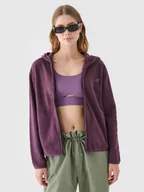 Bluzy damskie - 4F Polar regular z kapturem damski - fioletowy XS - miniaturka - grafika 1