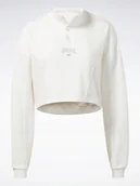 Bluzy damskie - Reebok bluza damska bez kaptura rozmiar M krótka biała logo - miniaturka - grafika 1