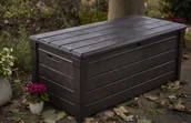 Pojemniki przemysłowe - KETER Skrzynia ogrodowa KETER Brightwood Box 454L Brązowy 208215 - miniaturka - grafika 1