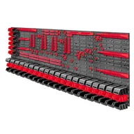 Pozostałe wyposażenie warsztatu - Tablica warsztatowa Lokke 160 elementów 232 x 78 cm, czarno-czerwona - miniaturka - grafika 1