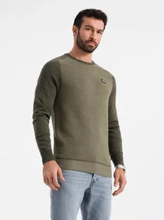 Ombre Clothing Klasyczny sweter męski Premtor oliwkowy L - Swetry męskie - miniaturka - grafika 1
