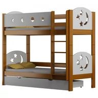 Łóżka dla dzieci i młodzieży - Dziecięce piętrowe łóżko z 2 szufladami, olcha - Mimi 4X 190x80 cm - miniaturka - grafika 1