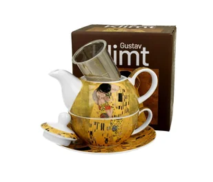 Tea for one filiżanka imbryk Klimt Pocałunek sitko - Filiżanki - miniaturka - grafika 1