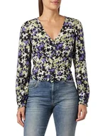Bluzki damskie - TOM TAILOR Denim Bluzka damska, 32418 – Lilac Green Flower Print, M - miniaturka - grafika 1
