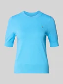 Swetry damskie - Sweter z dzianiny o kroju regular fit z mieszanki bawełny - miniaturka - grafika 1