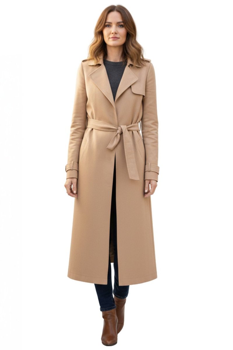 Płaszcz damska Karen Millen beżowy długi -M