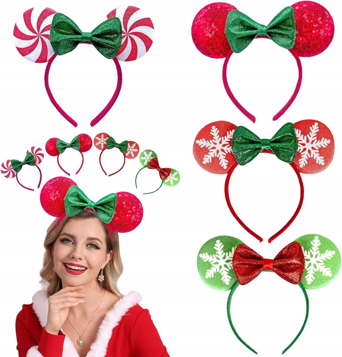 Opaska na głowę uszy myszy Zestaw 8szt