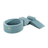 Suche baseny - MEOWBABY Piankowy Plac Zabaw z Basenem 230x45cm/200 Piłek dla Dziecka, Corduroy, Turkusowy - miniaturka - grafika 1