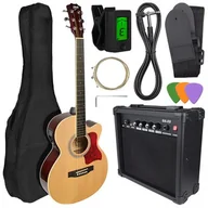 Gitary akustyczne - Gitara elektroakustyczna V-TONE Eag Set NT + wzmacniacz gitarowy Naturalny - miniaturka - grafika 1