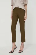 Spodnie damskie - Morgan spodnie damskie kolor zielony proste medium waist - miniaturka - grafika 1