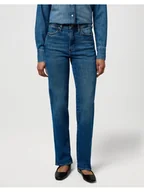 Spodnie damskie - Wrangler Jeansy STRAIGHT Niebieski Straight Leg - miniaturka - grafika 1