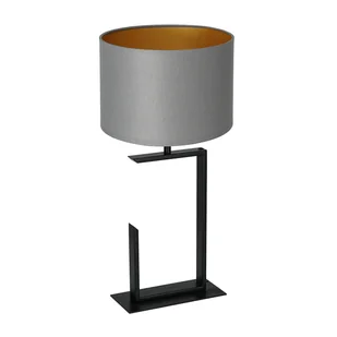Luminex H 520 Black 3418 Lampa stołowa lampka 1x60W E27 czarny/szary/złoty - Lampy stojące - miniaturka - grafika 1