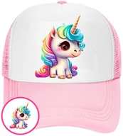 Czapki i chusty sportowe męskie - CZAPKA Z DASZKIEM JEDNOROŻEC DLA DZIECI SIATKA RÓŻOWA BEJSBOLÓWKA - miniaturka - grafika 1