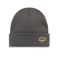 Czapki i chusty sportowe męskie - Czapka z daszkiem New Era NBA LA Los Angeles Lakers Mini Logo Dark Grey Cuff Knit Beanie - 60691118 - miniaturka - grafika 1