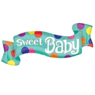 Baby shower i roczek - Amscan Balon foliowy "Wstążka - Sweet Baby", 15" SHP 35197 - miniaturka - grafika 1