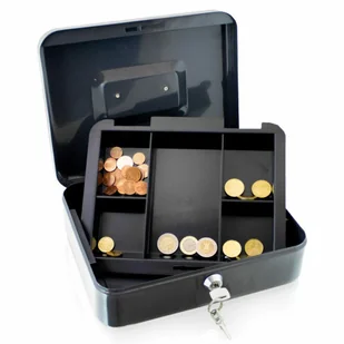 Kasetka na pieniądze metalowa ciemnoszara 25cm kasetka transportowa - Sejfy i kasy pancerne - miniaturka - grafika 3