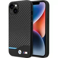 Etui i futerały do telefonów - Etui BMW Leather Carbon do Apple iPhone 13 Czarny - miniaturka - grafika 1