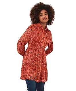 Sukienki - Joe Browns Damska jesienna sukienka koszulowa z nadrukiem Paisley, pomarańczowa, 14, pomarańczowy, 40 - grafika 1