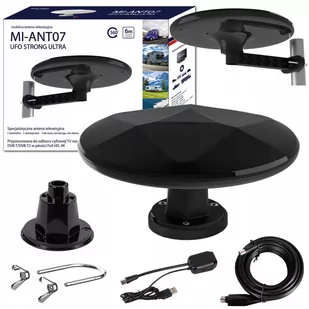Antena DVB-T2 Mistral MI-ANT07 UFO - CZARNA - Anteny TV - miniaturka - grafika 1