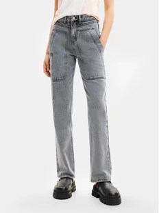 Desigual Jeansy Mackenzie 24SWDD56 Szary Straight Fit - Spodnie damskie - miniaturka - grafika 1
