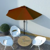 Parasole ogrodowe - vidaXL Półparasol balkonowy, aluminium, terakota, 270x135x245 cm vidaXL - miniaturka - grafika 1