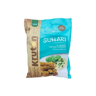 Sucharki żytnio-pszenne o smaku śmietany z zieleniną "Kruton" 70g - Krakersy - miniaturka - grafika 1