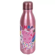 Shakery i bidony sportowe - Świnka Peppa Różowa, aluminiowa butelka do picia 600ml - miniaturka - grafika 1