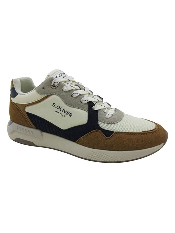 s.Oliver Sneakersy w kolorze brązowo-kremowym