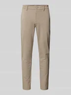 Spodnie męskie - Spodnie materiałowe o kroju slim fit ze szlufkami na pasek model ‘MARK’ - miniaturka - grafika 1