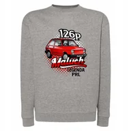 Bluzy męskie - Bluza męska bez kaptura z nadrukiem CZERWONY MALUCH 126P legenda PRL L - miniaturka - grafika 1