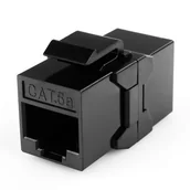 Wtyczki i adaptery - Złącze Keystone RJ45 CAT 6A gn/gn beczka czarne - miniaturka - grafika 1