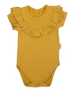 Body dla niemowląt - Niemowlęce body z krótkim rękawem w kropeczki żółte Nicol,r.68 - miniaturka - grafika 1
